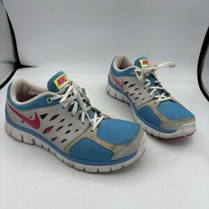 Nike Shoes Girls Youth Size 7 Y Flex 2013 Run Athletic Blue Gray Sneakers
